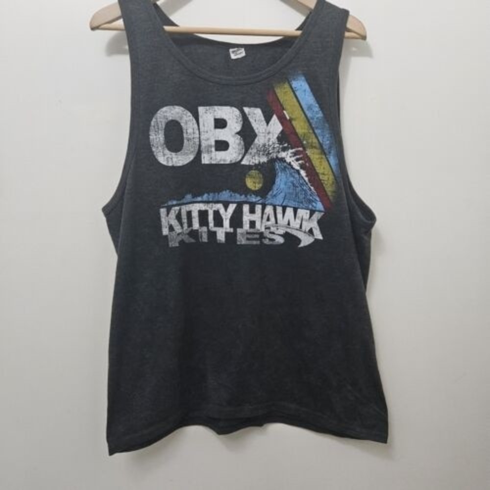 SPECTRA Men's Gray Graphic Tank Top Open Sleeve Size L